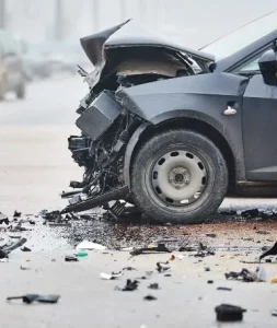 Head-on car accident