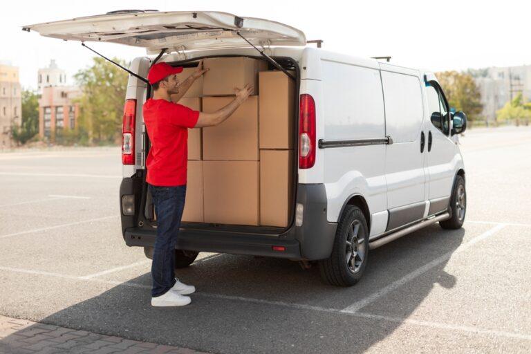 A delivery truck unloading cargo. What steps to take after an accident with a UPS truck.