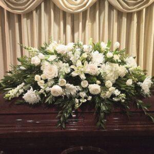 White flowers on a casket. What to do after a wrongful death.